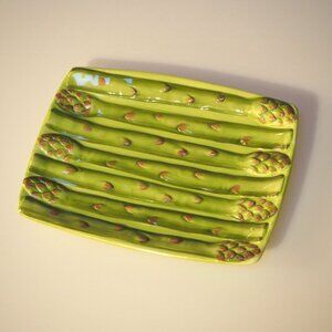 Ceramic Handpainted Asparagus Plate by Jennifer Brinley